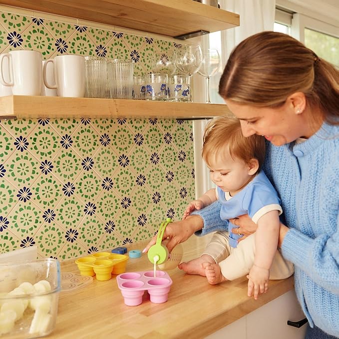 Breastmilk Storage Reusable Freezer Trays with Lid l Baby Food Cube 4pcs Complete Kit l 0.5/1/2 Oz Silicone Tray l Ultra Leak-Proof Breastmilk Kit l Reusable Bags-CubbioJoy