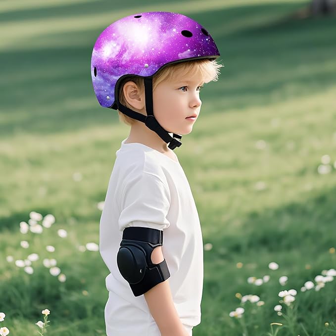 Adjustable Color Gradient Skateboard Helmet for 3-5-8-14+Ages【Toddler Kids Youth Adult】 Girls Boys Woman.Bike Helmet for Multi-Sports Cycling Bicycle Scooter Inline Roller Skate Rollerblading-CubbioJoy