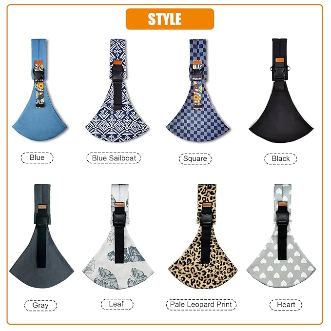 Baby Sling Carrier Newborn to Toddler Adjustable One-Shoulder Design with Hip Seat Support, Labor-Saving Baby Wraps Carrier 10-30 lbs(Pale Leopard Print)-CubbioJoy