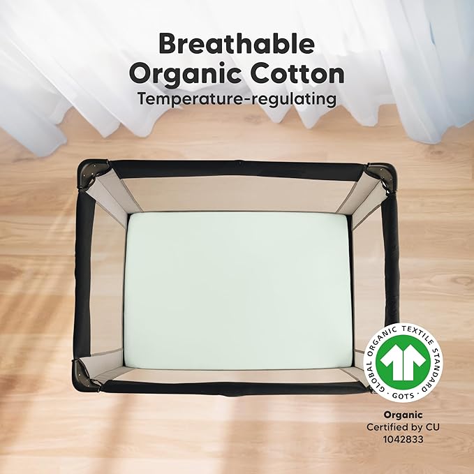 KeaBabies 2-Pack Organic Crib Sheets for Boys, Girls - 52x28 Fitted Crib Mattress Sheet Neutral, Breathable Jersey Cotton Cover for Baby Bed, Toddler Mattress, Soft & Cute Prints (Cove)-CubbioJoy