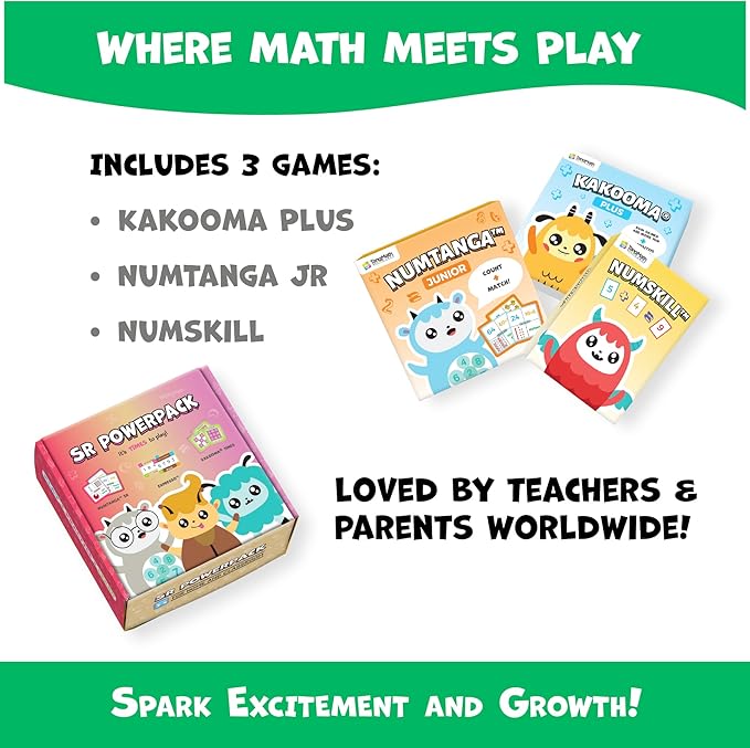 Kakooma JR PowerPack Math Games (Grades K-2) – Set of 3 Fun & Educational Card Games – Perfect for Home Learning, Fact Fluency & Enrichment-CubbioJoy