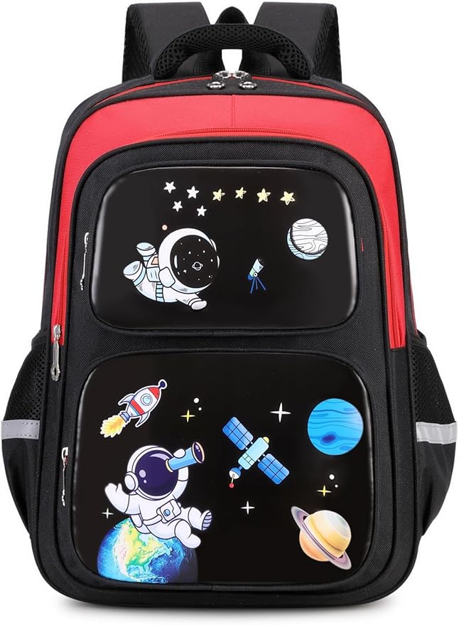 Cartoon Backpack for Boys, 17 Inch Kids Space Backpack for Children Teens Waterproof School Travel Backpacks-CubbioJoy