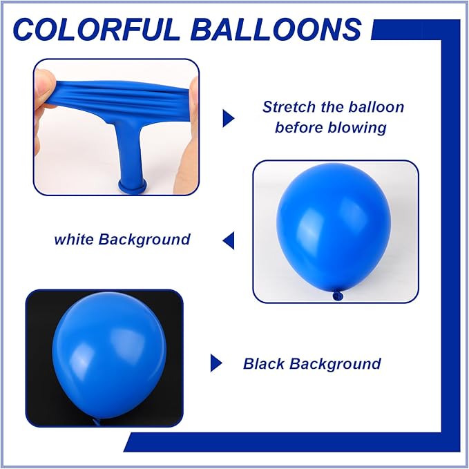 140pcs Dark Blue Round Balloons Different Sizes 18 12 10 5 Inch Latex Balloons for Arch Decoration Party Balloon Kit for Graduation Birthday Party Wedding Balloon Baby Shower Decoration-CubbioJoy