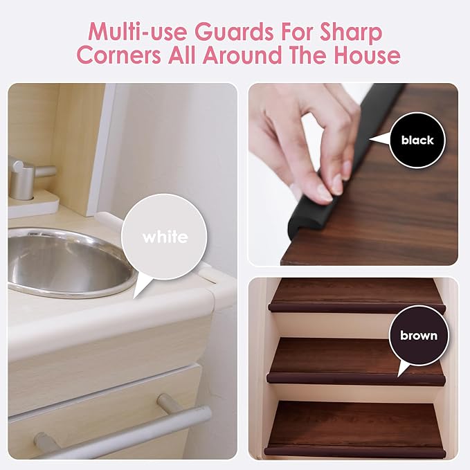 Baby Proof Corners and Edges, (Large 16.5FT Edge +8 Corners) Baby Proofing Corner Guards, Soft Rubber Foam Edge Protector, Furniture Tables Bumper Guard for Baby Safety, Beige-CubbioJoy