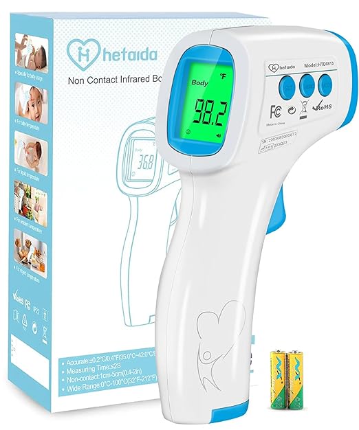 Digital Thermometer for Adults and Kids, No Touch Forehead Thermometer for Baby, 2 in 1 Body Surface Mode Infrared Thermometer with Fever Alarm and Instant Accuracy Readings-CubbioJoy