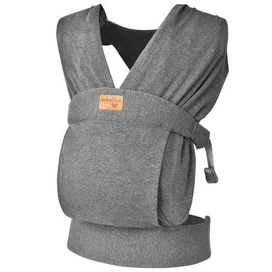Baby Wraps Carrier Sling, Baby Carrier for Newborns and Toddlers,Skin-Friendly and Soft Front Baby Carrier Wrap Perfect Baby Gifts (Grey, Cotton)-CubbioJoy
