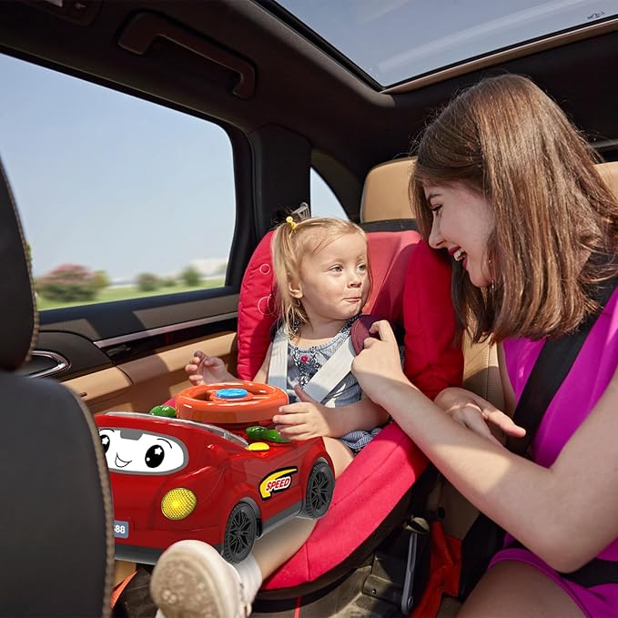 2-in-1 Toddler RC Car & Steering Wheel Toy with Music | Interactive Simulation Driving Adventure Toy for 18+ Months Baby Learning | Gift for 1.5+ Years Old Boys Girls-CubbioJoy