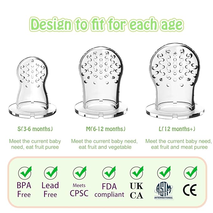 Baby Fruit Food Feeder - Silicone Nibble Tray Combo - Breastmilk Popsicle Mold for Cooling Relief, BPA Free Mesh Feeder for Infant Self Feeding (Monkey Mint + Pineapple)-CubbioJoy