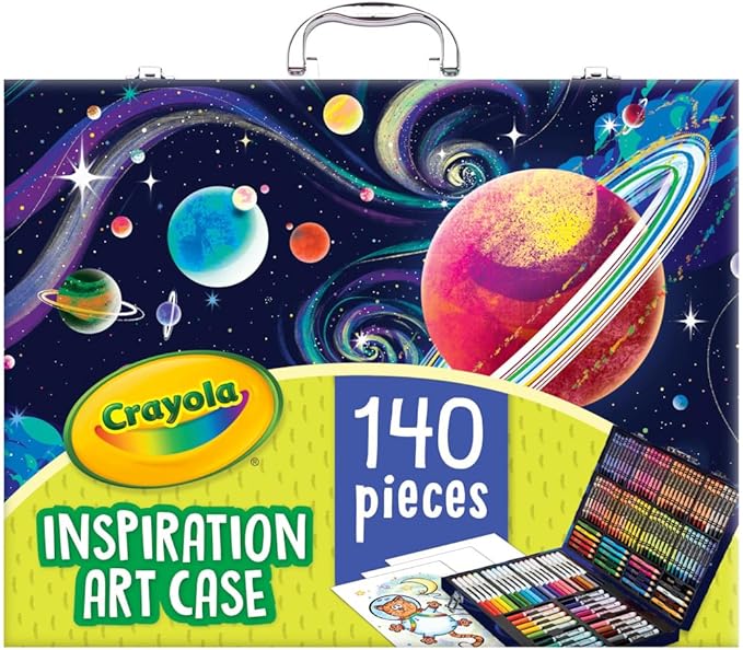 Crayola Inspiration Art Case Coloring Set, 140pc Space Theme – Art Kit for Kids, Crayons, Markers, Pencils, Gift for Boys & Girls, Ages 5, 6, 7, 8 [Amazon Exclusive]-CubbioJoy