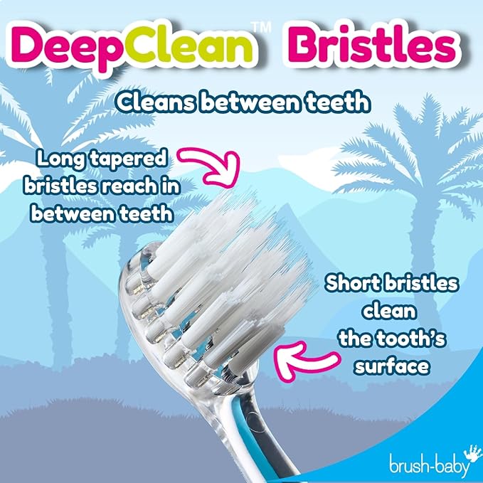 Brush‑Baby - KidzSonic Dinosaur Kids Electric Toothbrush for Ages 3+ with Disco LED Lights, Gentle Sonic Vibrations, 2-Minute Smart Timer & 30‑Second Pulse Reminders – AAA Battery Included-CubbioJoy