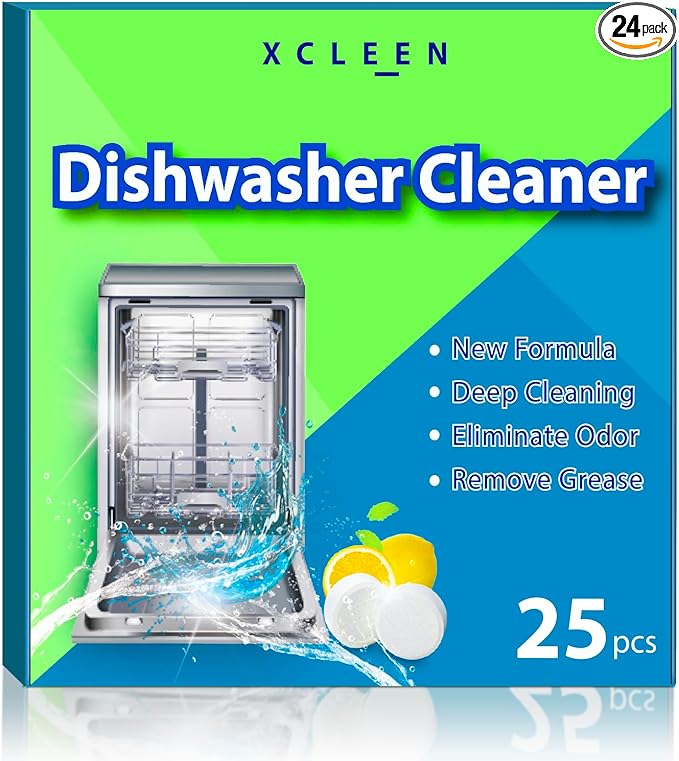 Dishwasher Cleaner and Deodorizer Tablet 25 Count, Deep Cleaning Tablet Helps Remove Limescale, Mineral Buildup and Odor, Formulated to Clean Inside all Machines-CubbioJoy