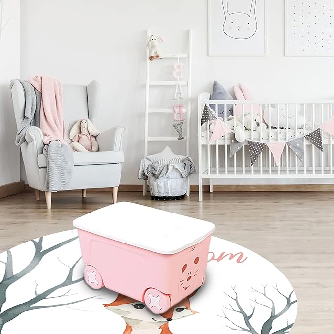 Custom Nursery Crib Bedding Set: Personalized Name 4 Piece Fox Pattern Baby Crib Sets for Girls - Toddler Double Layer Blanket Set, Comfortable Crib Bed Sheets for Baby Toddlers-CubbioJoy