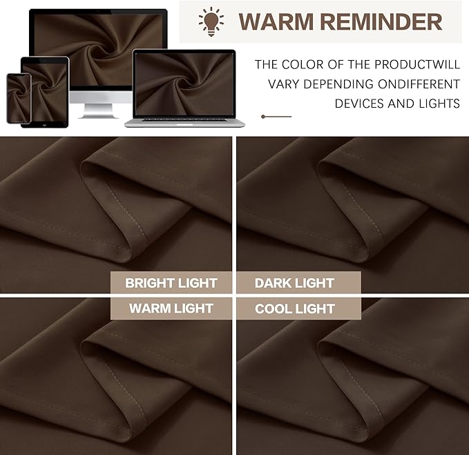 Chocolate Brown Espresso Pinch Pleated Blackout Curtains 102 Inches Long,Thermal Insulated Pinch Pleats Window Curtains Panels Drapery for Bedroom, Living Room,Office, 40" W x 102" L, Set of 2-CubbioJoy