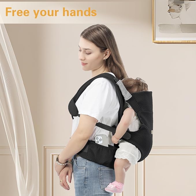 Baby Carrier Newborn to Toddlers - Ergonomic Adjustable Soft Breathable Comfort Infant Carrier for 7-35lbs, Enhanced Support, Easier to Wear-CubbioJoy