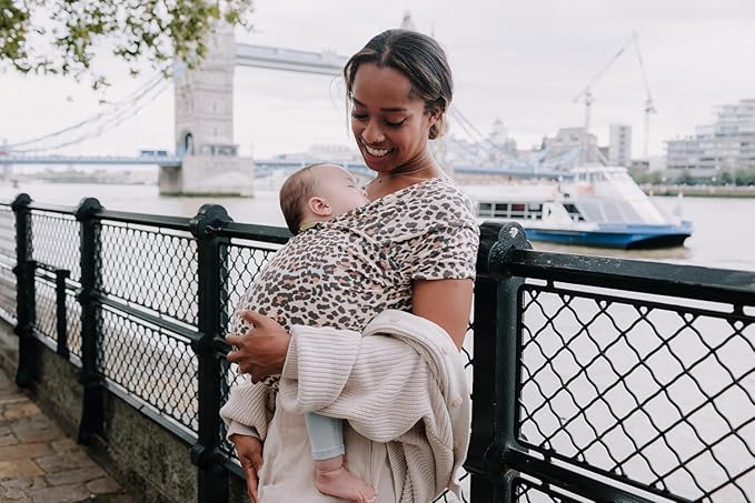 Boba Baby Wrap Carrier - Original Baby Carrier Wrap Sling for Newborns - Baby Wearing Essentials - Newborn Wrap Swaddle Holder, Newborn to Toddler Infant Sling (Leopard)-CubbioJoy