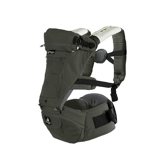 Abiie HUGGS 3-in-1 Baby Carrier with Hip Seat - Front Facing, Hip Hugger, Back Baby Carrier - Healthy Sitting (M) Position, 3 Mos.-Toddler - Buckle Type Closure - Approved by US Safety Standards-CubbioJoy