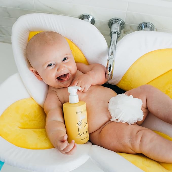 Dabble & Dollop Citrus Kiss Bundle, Natural Bubble Bath, Body Wash & Shampoo for Kids, USA-made, Paraben & Sulfate Free, Vegan, Gluten-Free, Tear-Free, Tangerine, Vanilla, Lemon (Set of 3)-CubbioJoy