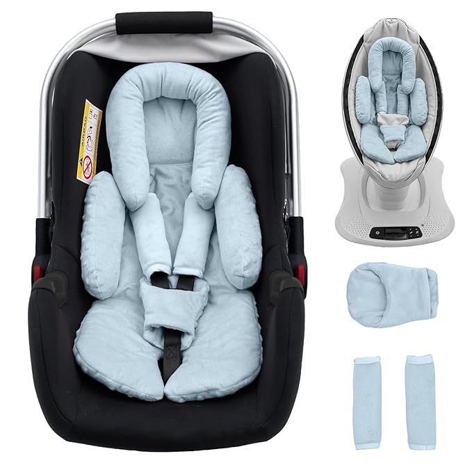 Infant Insert Compatible with Mamaroo Swing & Graco Swing, Thickened Baby Car Seat Head Support with Shoulder Covers, Breathable Newborn Car Seat Insert for Preemie to Toddler-CubbioJoy
