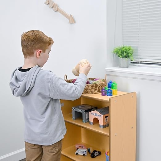 Children’s Factory Value Line Narrow 3-Shelf Toddler Bookshelf and Toy Organizer Shelves for Daycare, Playroom, Preschool-CubbioJoy