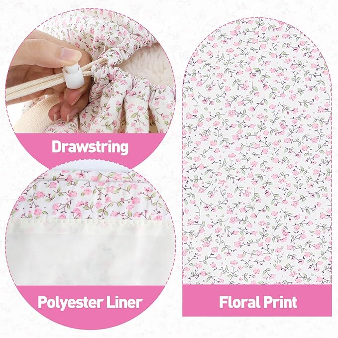 College Laundry Bag, Dirty Clothes Laundry Bag With Drawstring Handles For College Dorm Laundromat Apartment Travel Camp 29" X 18" Women Girls Back To School Birthdays Gift, Pink Florals-CubbioJoy