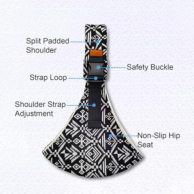 Baby Sling Carrier Newborn to Toddler Adjustable One-Shoulder Design with Hip Seat Support, Labor-Saving Baby Wraps Carrier 10-30 lbs(Blue)-CubbioJoy