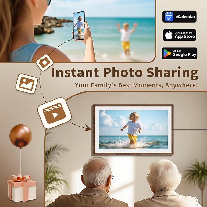 15.6 Inch Digital Calendar Chore Chart with Touchscreen - Full HD Interactive Display, Wall & Desk Mountable Family Planner, To-Do List & Meal Planner, Ideal for Home Organization & 2025 Scheduling-CubbioJoy