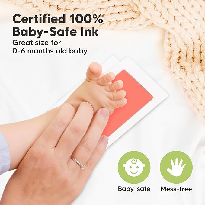 4-Pack Inkless Baby Hand and Footprint Kit - Mess Free Ink Pad for Newborn Keepsake, Dog Nose & Paw Print Kit, Clean Touch Ink Pad for Baby Hand & Footprints, Ideal New Mom Gifts (Popsicle)-CubbioJoy
