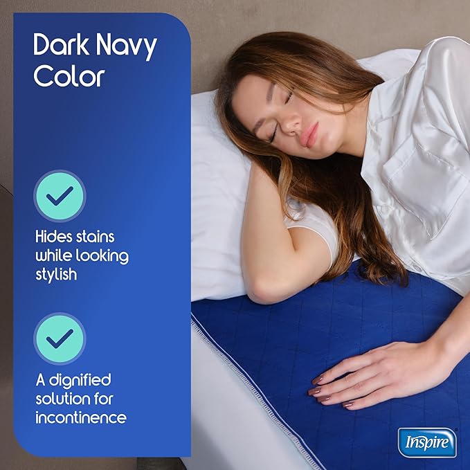 Inspire Waterproof Mattress Protector, Dark Colored to Hide Stains, Extra Large 34 x 54, Quilted Bed Pad for Incontinence Washable, for Adults and Kids-CubbioJoy
