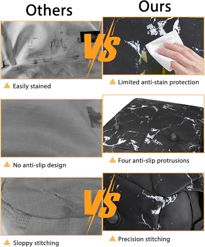 Car Seat Travel Bag for Airplane,Infant Seat Travel Bag with Shoulder Strap,Padded Car Seats Backpack with Reflective Stripes,Large Carseat Carrier Bag Travel Car Seat Cover, Black marble-CubbioJoy