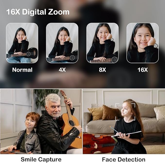 Digital Camera for 50MP FHD 1080P, Digital Point and Shoot Camera with 16X Zoom Anti Shake, Indoor&Outdoor Travel Compact Small Camera Gift for Boys Girls Kids Camera with 32GB Card, Pink-CubbioJoy