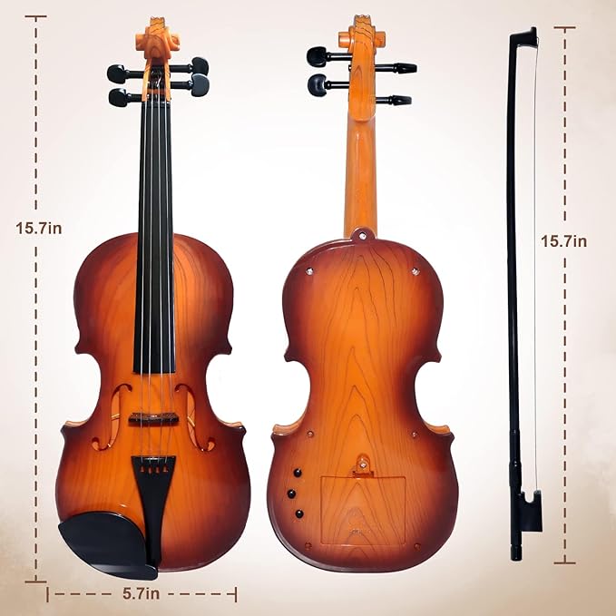 16 Inch Violin Toy for Kids, 4 Strings Violin Toys Musical Instruments for Children,Multifunctional Portable Electronic Instrument-CubbioJoy