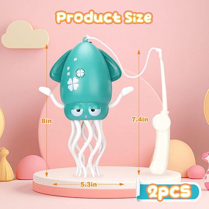 2pcs Magic Electric Dancing Octopus Toy with Led Light and Music,Green-CubbioJoy