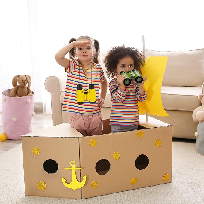 Deekin 16 Toy Binoculars for Kids with Neck String Learning Novelty Binocular Bulk Jungle Safari Hunting Party Favor for Explorer Gifts Bird Watching Camping Hunting, 4.3 x 4.1 Inch(Multicolor)-CubbioJoy