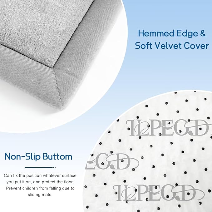 Baby Play Mat for Floor Tummy Time Mat Nursery Rug Muscle Mat Area Rug Playroom Rug Tatami Mat 79"x118" Memory Foam 1.3" Thick Crawling Mat for Babies,Toddlers, Infants, Kids(Light Gray)-CubbioJoy