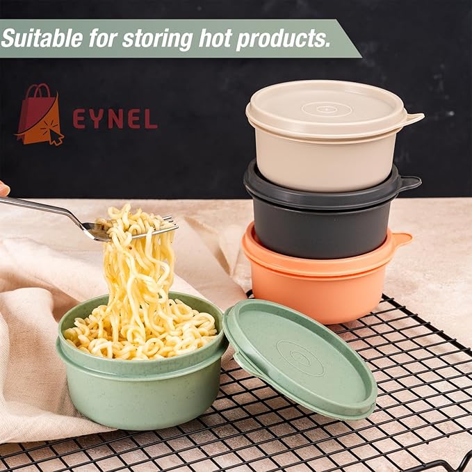 9 oz Small Round Food Storage Containers with Lids Set of 10, Airtight Leakproof Reusable, Plastic To Go Bento Box, Mini Lunch Box, Snack Storage Bowl, for Kitchen, Picnic (10)-CubbioJoy