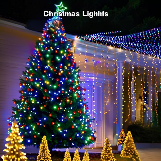 132FT Rope Lights for Outside,2 Pack 66FT Connectable String Lights Outdoor Waterproof IP67,8 Modes 400 LEDs Rope Lighting for Garden,Party,Indoor Bedroom,Christmas Eaves Decor,Coloured-CubbioJoy