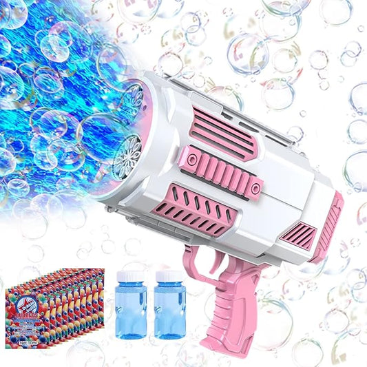 Bubble Machine Automatic Bubble Gun, Summer Beach Bubbles Blower Outdoor Kids Toys for Boy Girl Age 3 4 5 6 7 8 9 10 11 12 Year Old, Birthday Wedding Party Halloween Favors(No Dip)-CubbioJoy