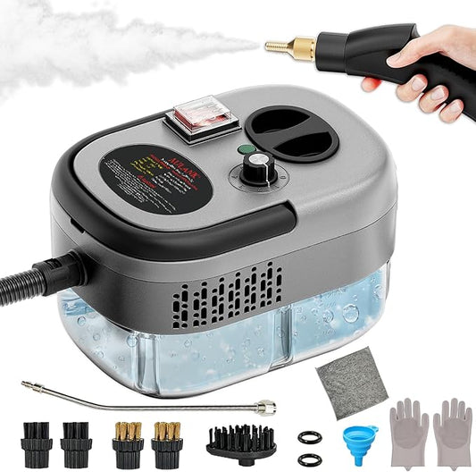 2500W Handheld Steam Cleaner,Portable Car Steamer For Auto Detailing,High-Temperature and Pressure Steam Cleaner For Home, Steam Cleaning Machine for Furniture,Kitchen,Grout,Floor,Tile (Gray)-CubbioJoy