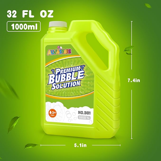 Bubble Solution Refills 32OZ | Giant Bubbles Refill Solution | Bubbles Bulk for Bubble Machine, Bubble Gun, Bubble Wands, Bubble Mower | Bubbles for Kids in Summer Celebrations Party Favor-CubbioJoy