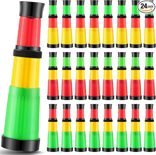 24 Pcs Plastic Pirate Telescope for Pirate Party Favors Portable Pocket Educational Science Spyglass Mini Monocular for Pirate Birthday Party Supplies Halloween Treasure Hunt-CubbioJoy