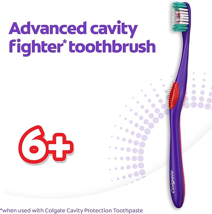 Colgate Extra Soft Kids Toothbrushes, Advanced Cavity Fighter Kids Toothbrush Pack, Extra Soft Bristles Help Remove Plaque and Stains for a Gentle Clean, for Children Ages 6 and Up, 4 Pack-CubbioJoy