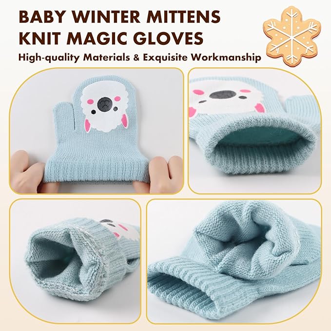 Baby Winter Mittens Toddler Stretch Knit Gloves Magic Warm Glove for Baby Boys Girls-CubbioJoy