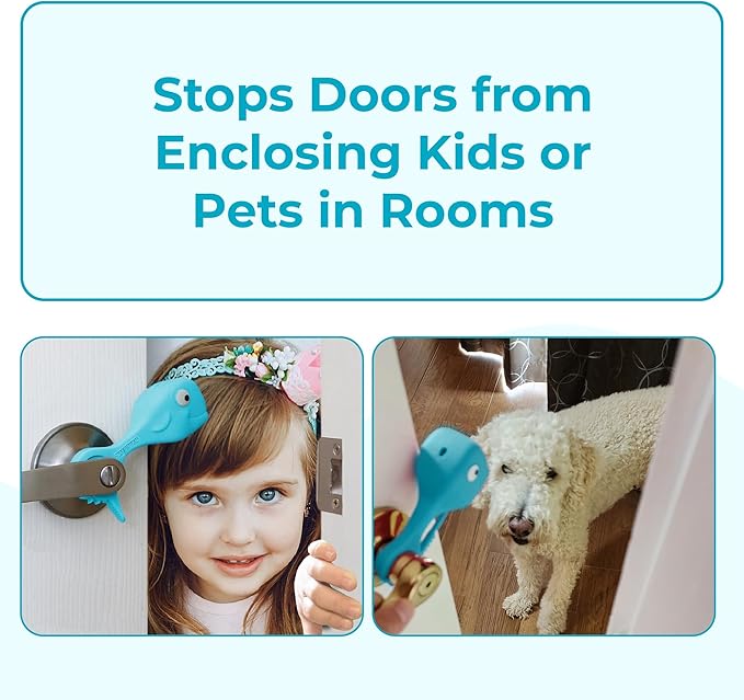 Baby Proofing Door Stopper, Door Pinch Guards Protect Child Fingers & PET Tails. Baby Safety Finger Protectors Prevent Pinch Injuries – Kids and Adults Love Whale Pinch Guard (Blue)-CubbioJoy