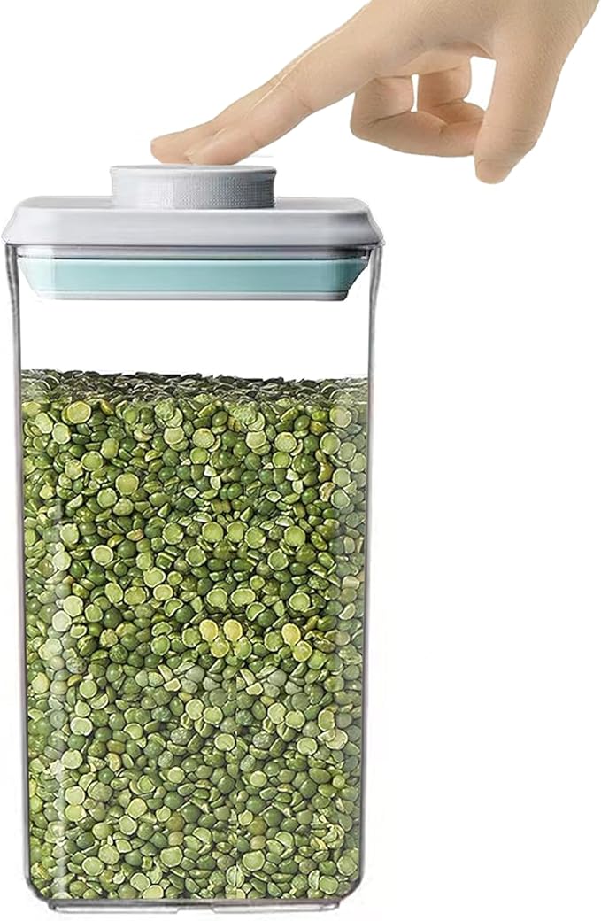 Airtight Food Storage Container - 1.2qt / 1200ml Square Pop Containers With Lids, Bpa Free Stackable Container for Coffee Cereal Flour Spaghetti Rice Kitchen Organizer-CubbioJoy