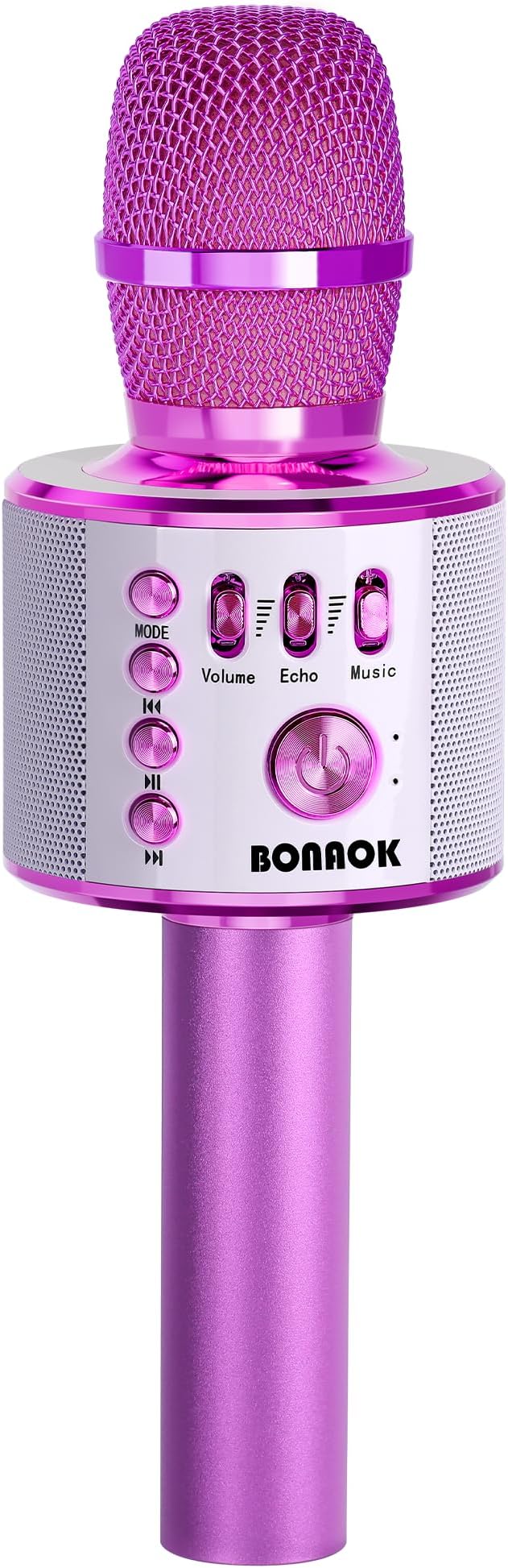 BONAOK Wireless Bluetooth Karaoke Microphone, Portable Toy Microphone for Singing, Gifts to Girls Boys Kids Adults All Age Q37（Bright Purple）-CubbioJoy