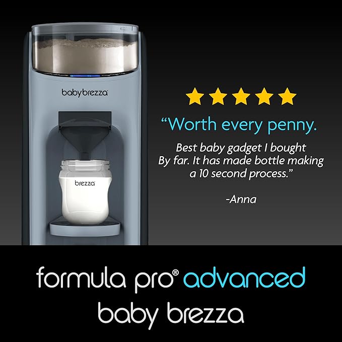 Baby Brezza New and Improved Formula Pro Advanced Formula Dispenser Machine - Automatically Mix a Warm Formula Bottle Instantly - Easily Make Bottle with Automatic Powder Blending, Slate-CubbioJoy