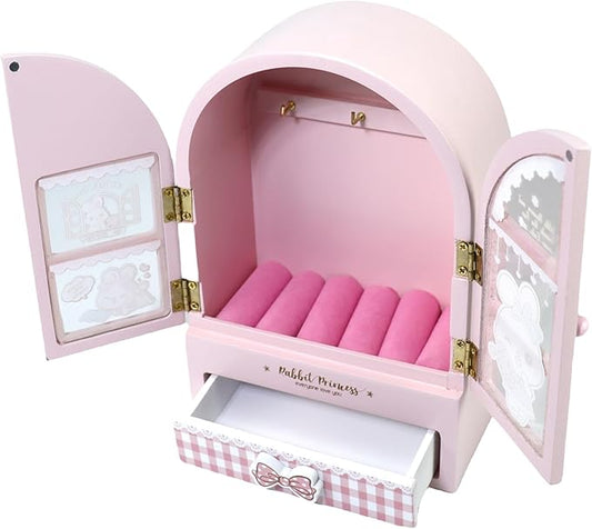 jewelry box for girls Pink Cute bunny girls jewelry box Little girl birthday christmas Gift kids jewelry box-CubbioJoy