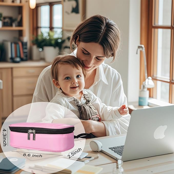 Insulated Breastmilk Cooler Bag with 2 Ice Packs - Breastmilk Cooler Organizer Bag for Daycare, Breastfeeding Mom Travel Outdoor-CubbioJoy