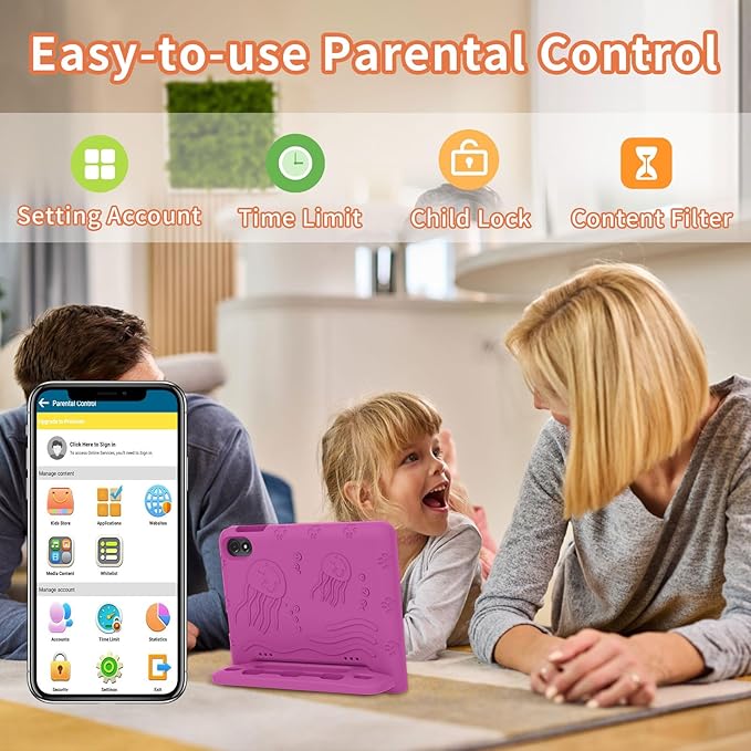 2025 Upgraded Android 14 Tablet, 10inch Kids Tablet, Octa-core CPU, 10GB+64GB+1TB Expand Tablets for Kids with Kids Space, Parental Control, 6000mAh Big Battery, HD Touchscreen Display Tableta-CubbioJoy