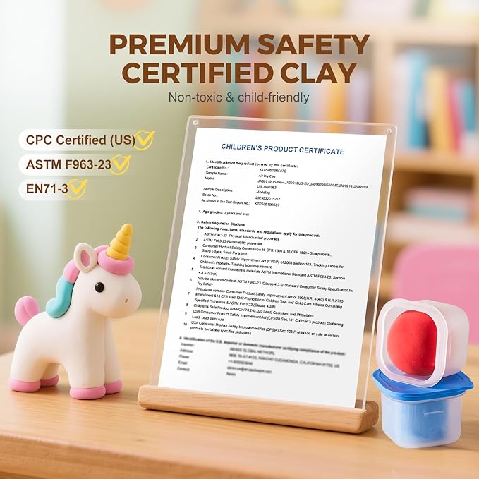 Air Dry Clay for Kids, 24 Colors Modeling Clay Kit with Storage Box & Sculpting Tools, Magic Molding Clay for Boys & Girls Crafts Gift, Age 6-12 Year Olds-CubbioJoy